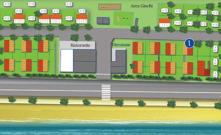 Casa Mobile 1 Camping Spiaggia di Velluto Mappa Casa Mobile 1